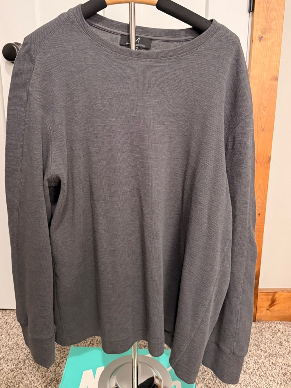 Magaschoni Men's Charcoal Gray Crewneck Sweatshirt